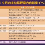 〔お知らせ〕2018年 ９月の主な長野県内自転車イベント情報！