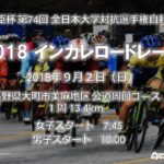 〔告知〕第 74 回 全日本大学対抗選手権自転車競技大会 インカレロード 9/2 大町市美麻で開催