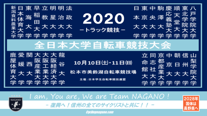 大学自転車競技大会トラック2020